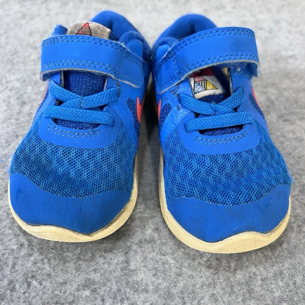 Nike Revolution 4 TDV Toddler Shoes Size 6C Blue Pink Hook Loop BV6285-400